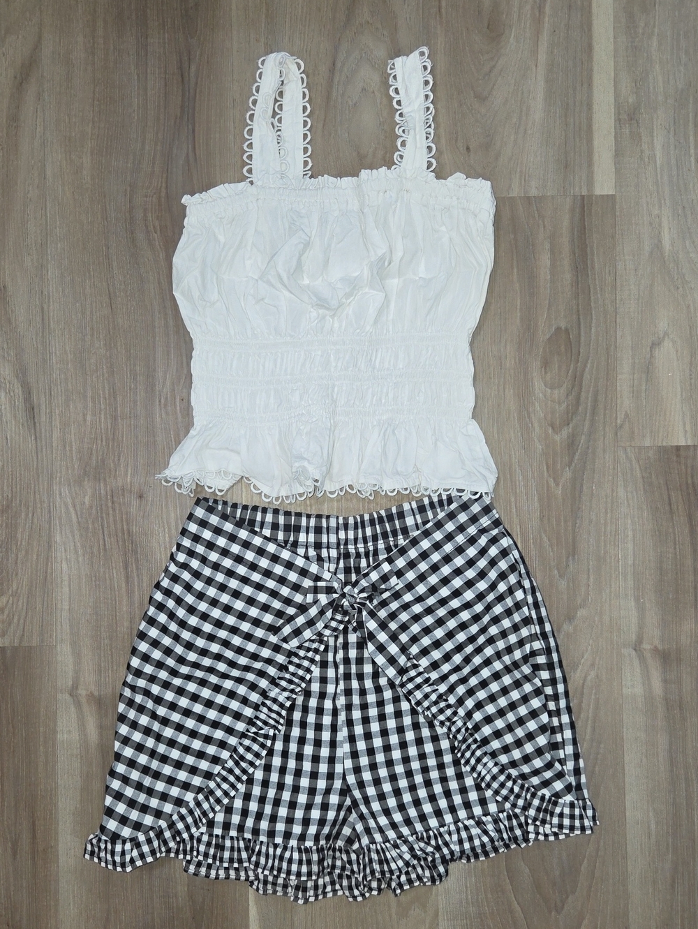 •Rare Editions• Little Girls Checkered Skort Matching Set